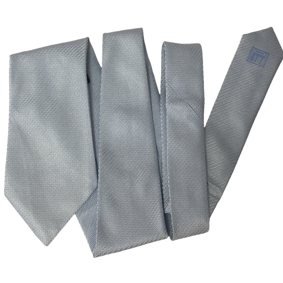 Dunhill London Tie Necktie Blue Sheen Silk Made in England EUC - Picture 3 of 10